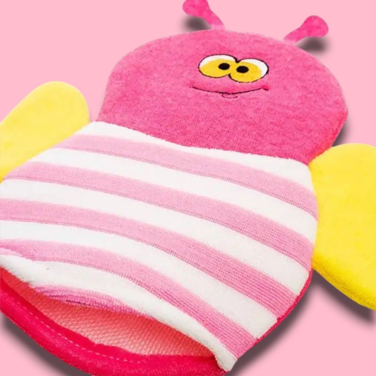 Gant de Toilette Enfant - FunGlove™ - Abeille Rose