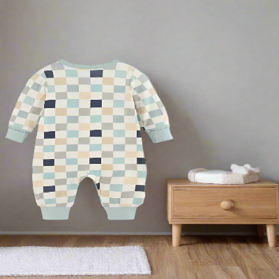 Barboteuse - UnisexRompers™ - Carré Bleu