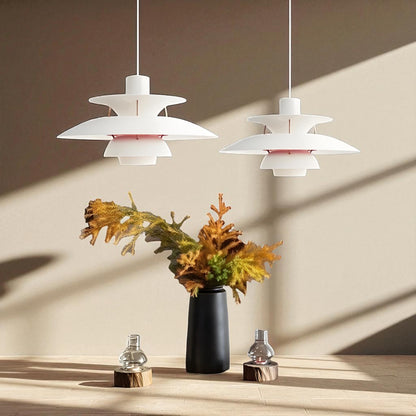 Lustre Plafond - UmbrellaLED™ - Blanc & Rose