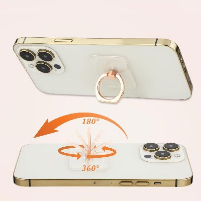 Support de Téléphone - TransparentCellPhoneRing™ - Rectangle Rose