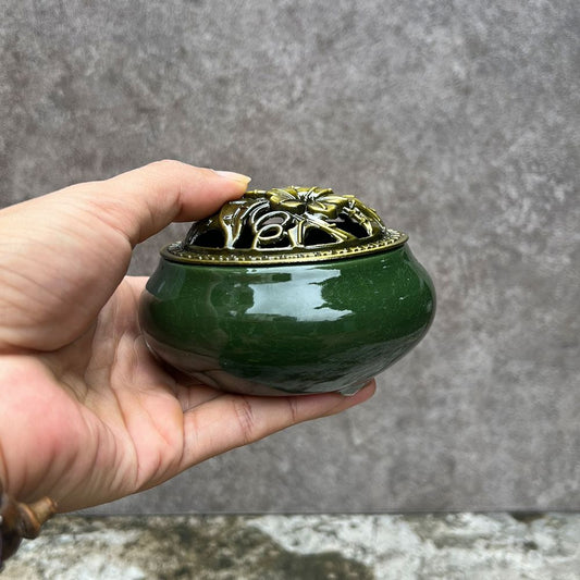 Bruleur d'Encens - CeramicIncenseBurner™ - Vert Foncé