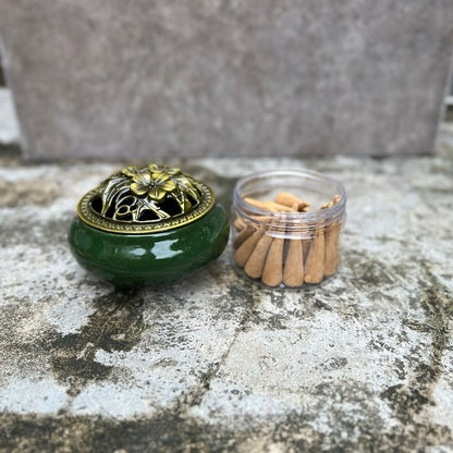Bruleur d'Encens - CeramicIncenseBurner™ - Vert Foncé