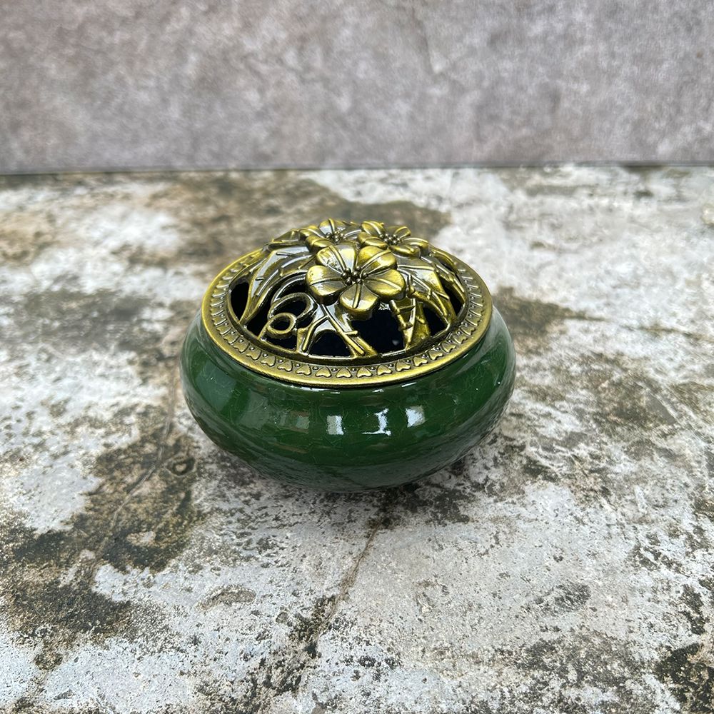 Bruleur d'Encens - CeramicIncenseBurner™ - Vert Foncé