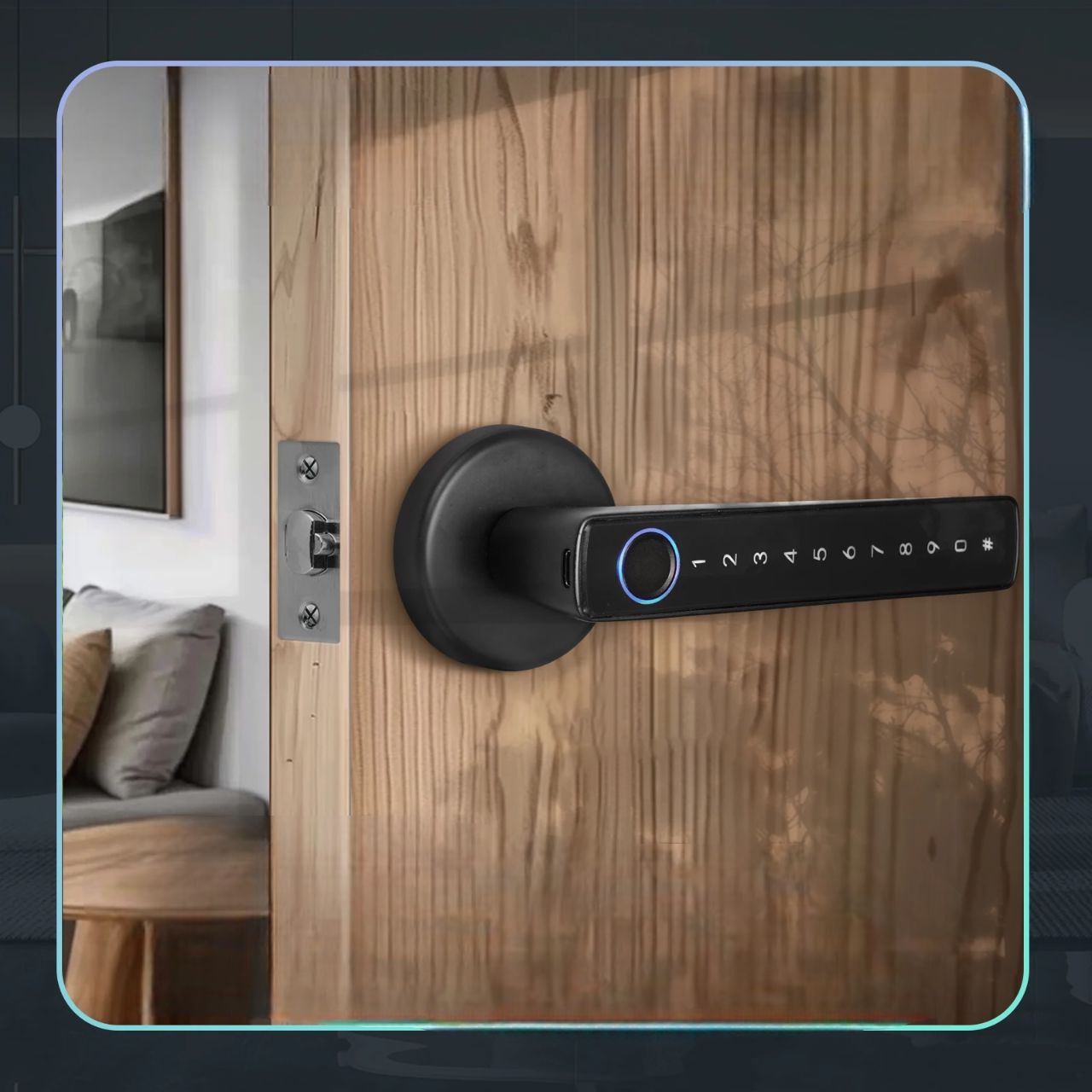 Serrure Empreinte Digitale - BiometricHandle™ - Noir