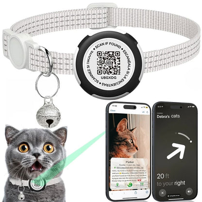 Collier airtag chat	- CatCollarTracker™ - Blanc