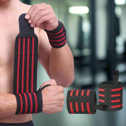 WeightLiftingWristWraps™ - Rayures Rouge