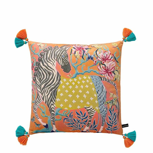 Housse de Coussin - SoftOrient™ - Zèbre Orange