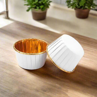 Caissette pour Muffins - CupcakeWrappers™ - Blanc Dorée