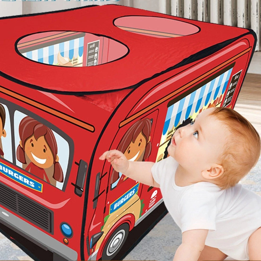 Tente de Jeu Enfant - TenteMagik™ - Camion Burger Rouge