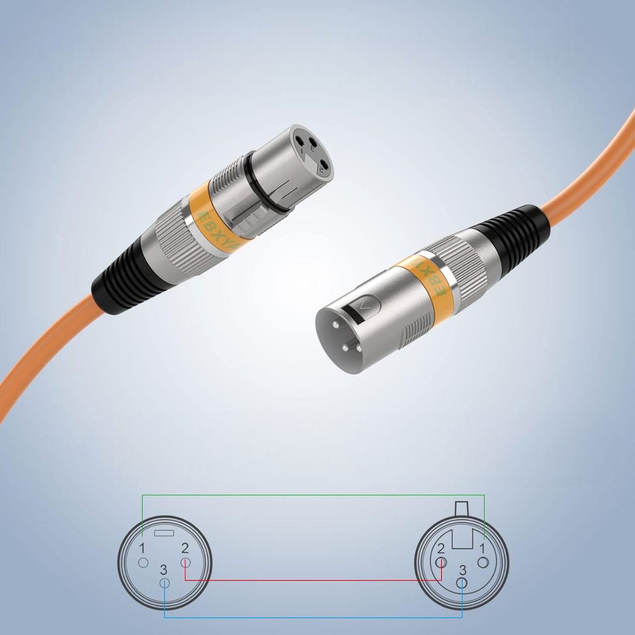 Cable XLR Male Femelle - MicrophoneExtensionCable™ - Orange