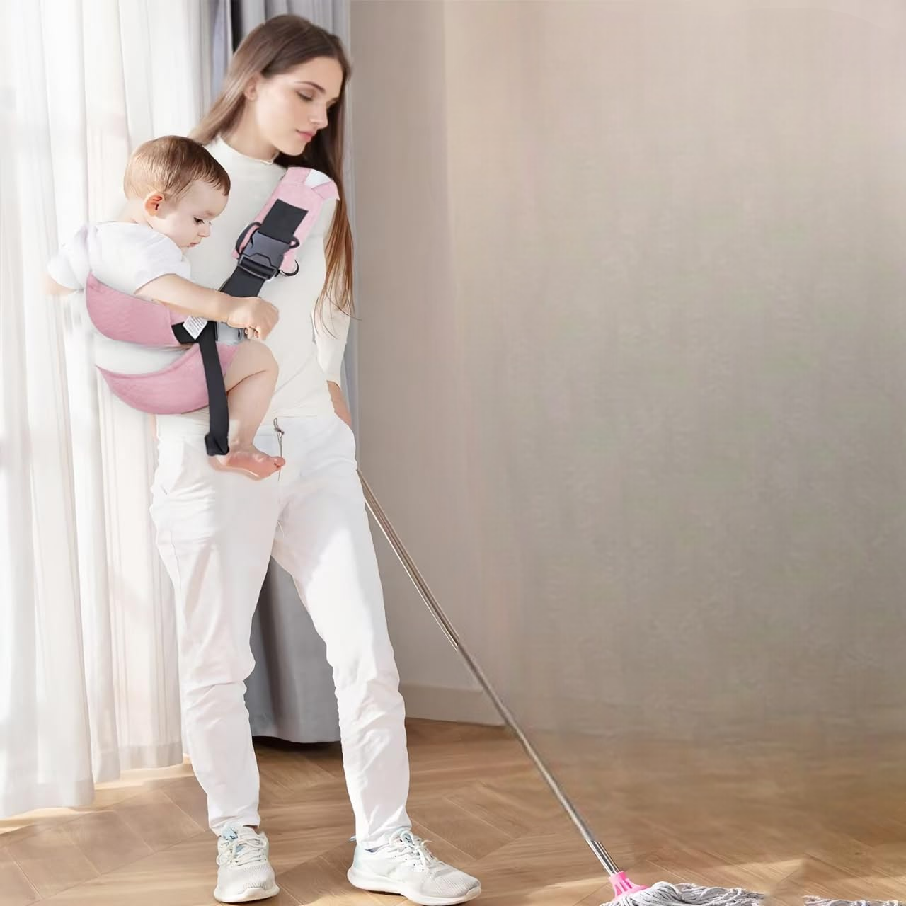 Porte bébé - BabyCarryingBelt™ - Rose