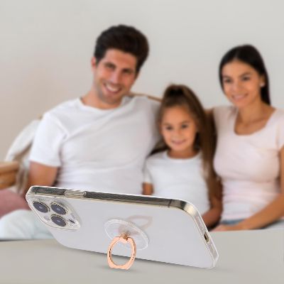 Support de Téléphone - TransparentCellPhoneRing™ - Rond Rose