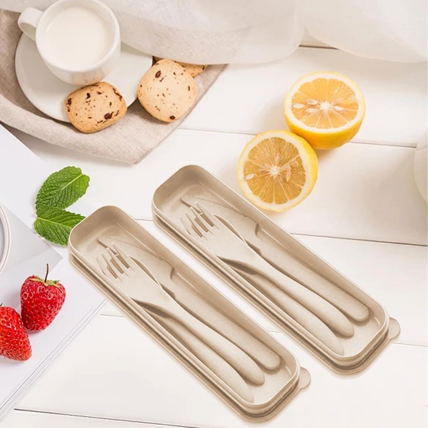 Vaisselle à emporter - StrawDinnerwareSet™ - Khaki