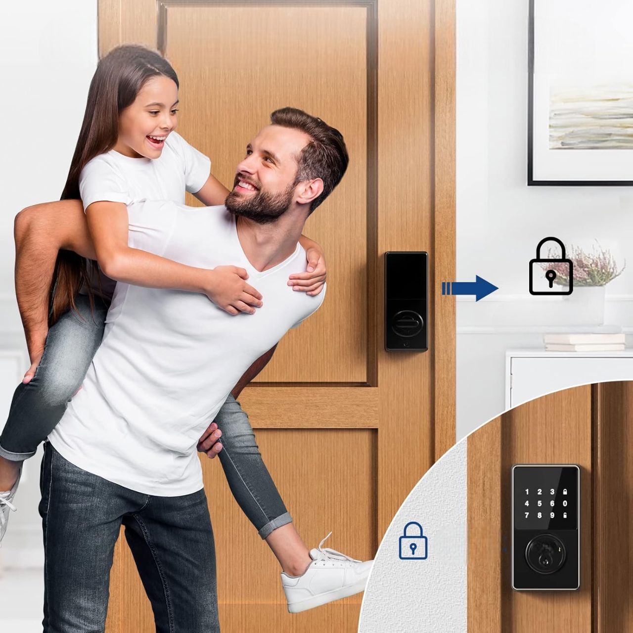 Serrure de porte - SmartLockDoor™ - Noir