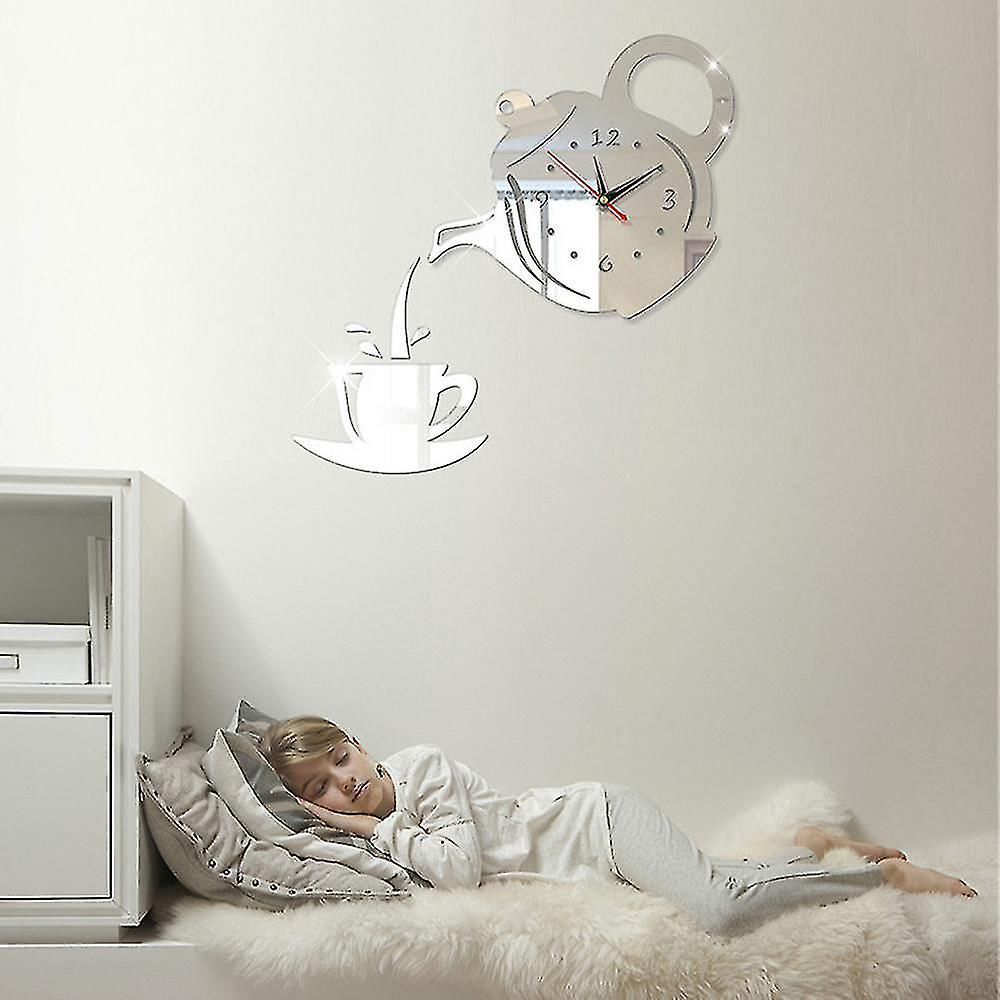 CupTeapotWallClock™- Argent