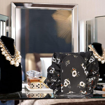 Trousse de maquillage - WomenCosmeticBag™ - Fleur Noir