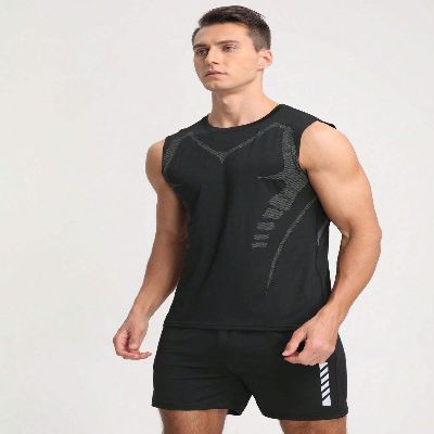 Haut de Compression - GymSleevelessShirt™ - Noir