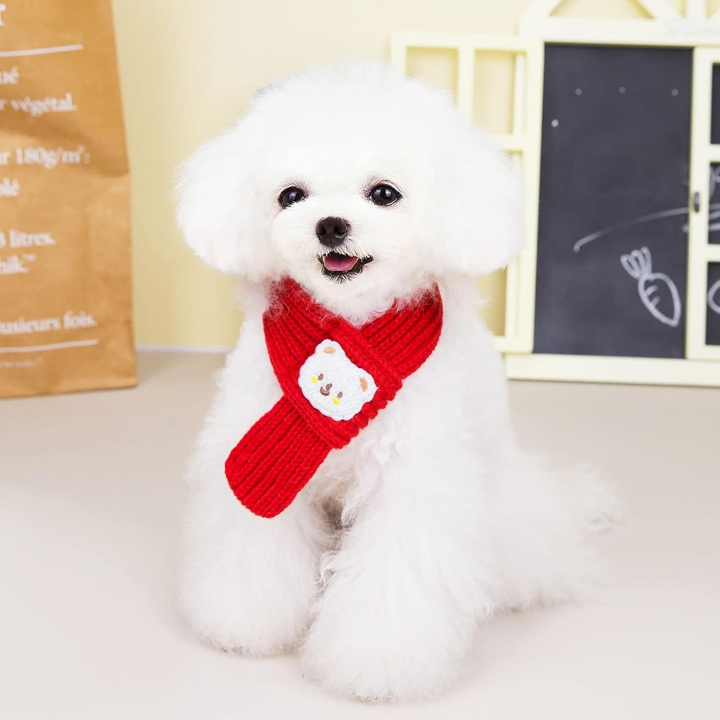 Écharpe chien - DogKnittedScarf™ - Rouge