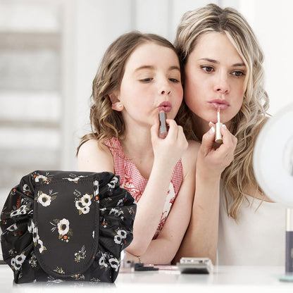 Trousse de maquillage - WomenCosmeticBag™ - Fleur Noir