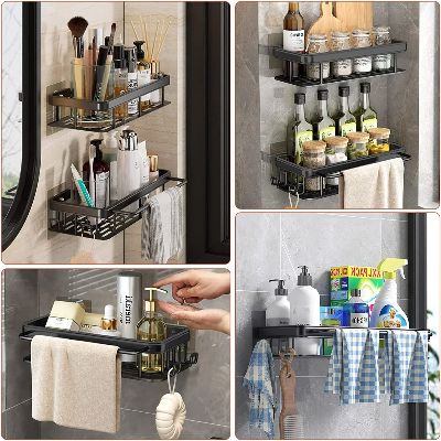 Étagère de Douche - ShelfBathroomOrganizer ™ - Rectangle Noir