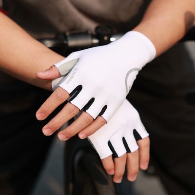 Gants vélo - CyclingGloves™ - Moitié Blanc