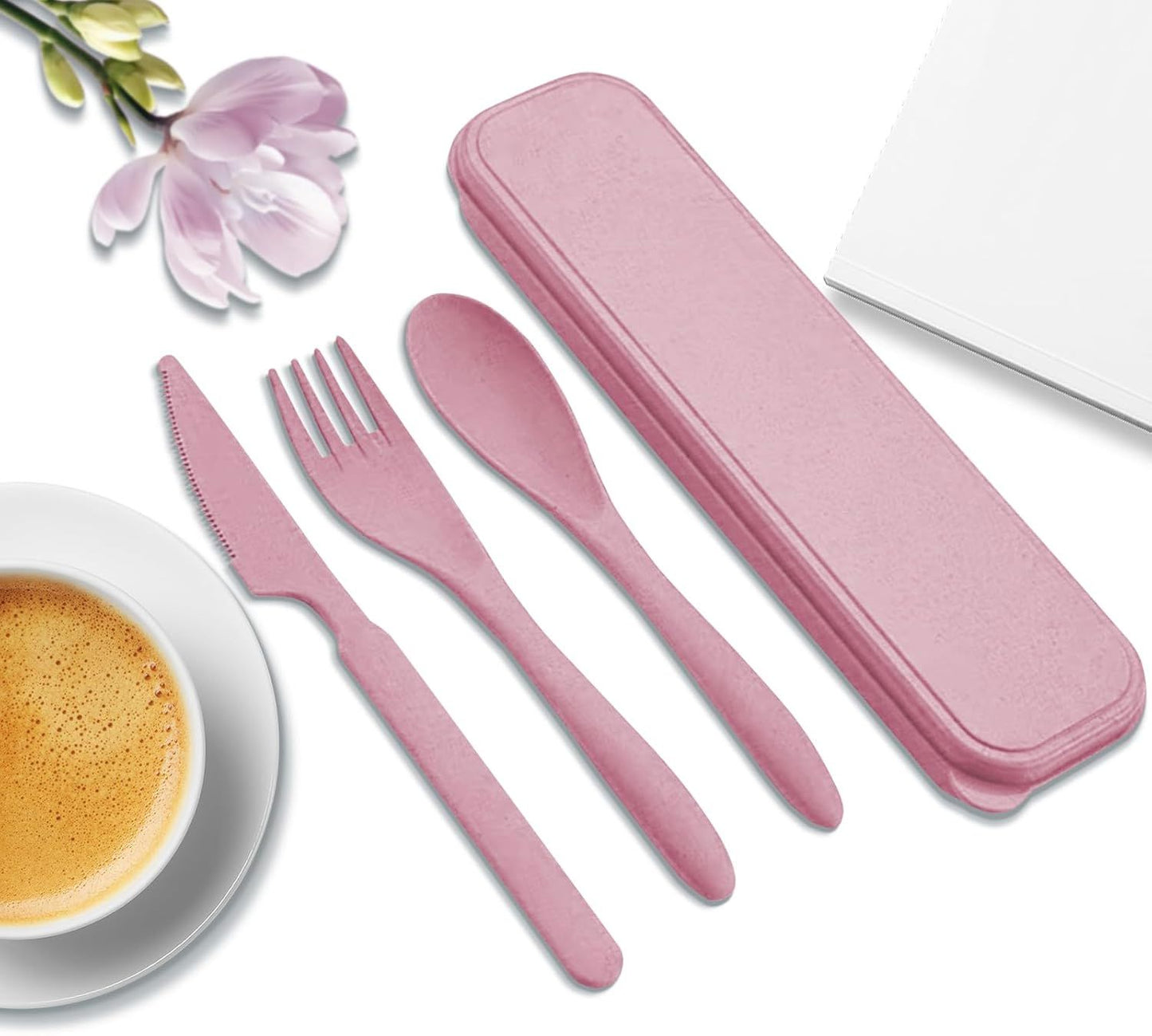 Vaisselle à emporter - StrawDinnerwareSet™ - Rose