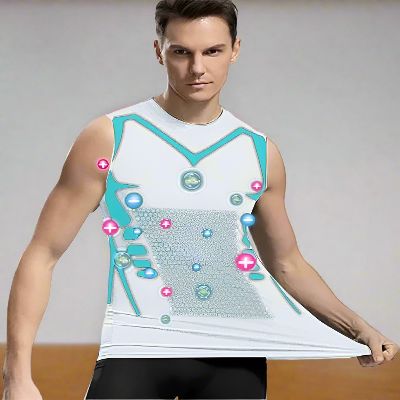 Haut de Compression - GymSleevelessShirt™ - Blanc Néon