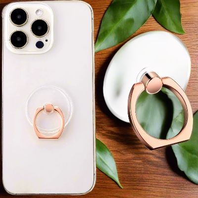 Support de Téléphone - TransparentCellPhoneRing™ - Rond Rose