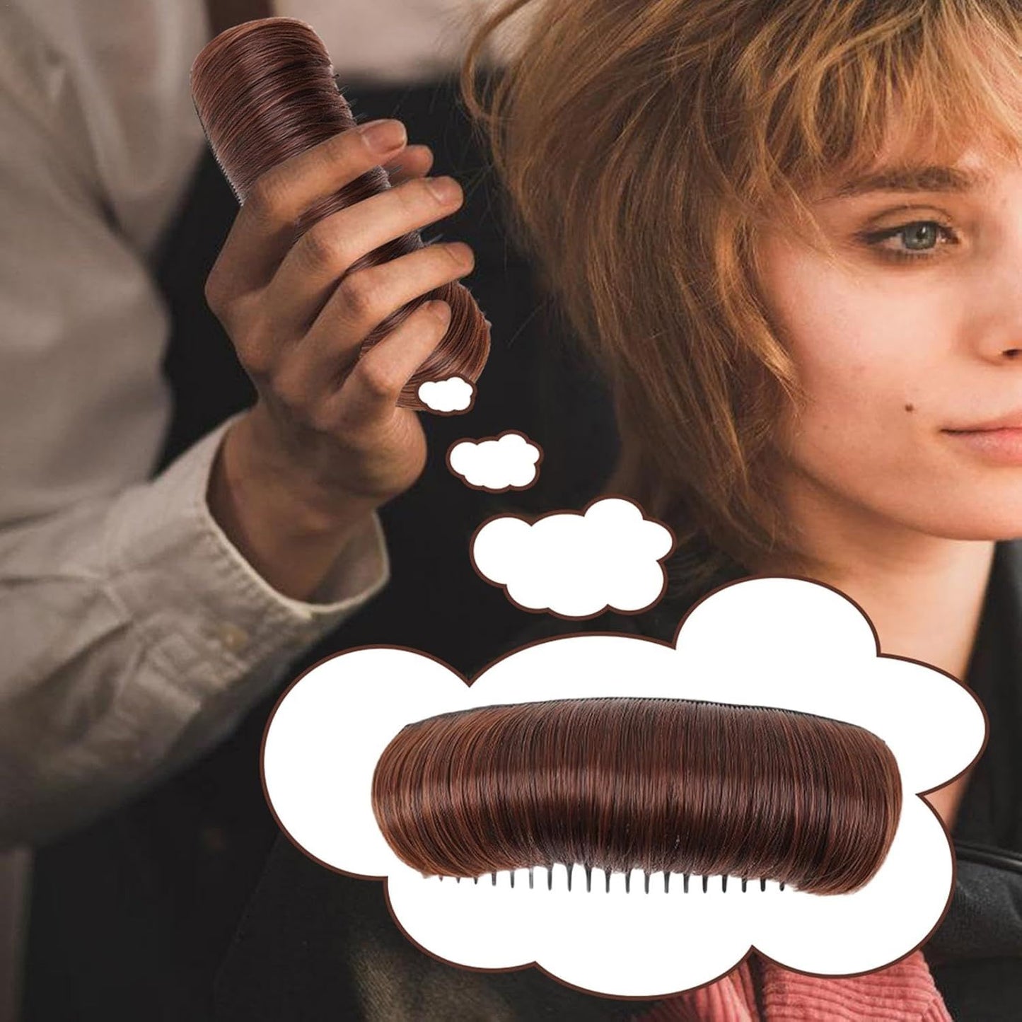 Extension de Cheveux- HairCushionWig™ - Marron foncé