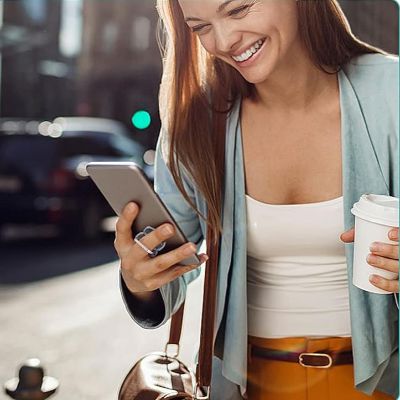 Support de Téléphone - TransparentCellPhoneRing™ - Trèfle Argenté