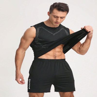 Haut de Compression - GymSleevelessShirt™ - Noir