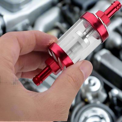 Filtre à carburant - MotorcycleFuelFilter™ - Noyau en aluminium Rouge