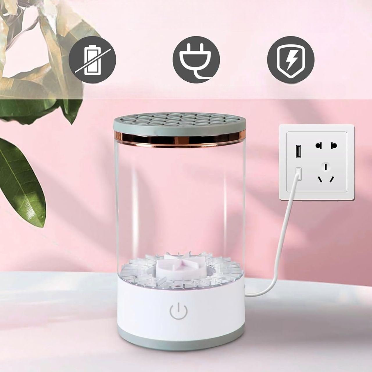 Nettoyeur Pinceau Maquillage - ElectricBrushCleaner™ - Blanc