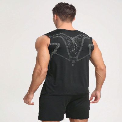 Haut de Compression - GymSleevelessShirt™ - Noir