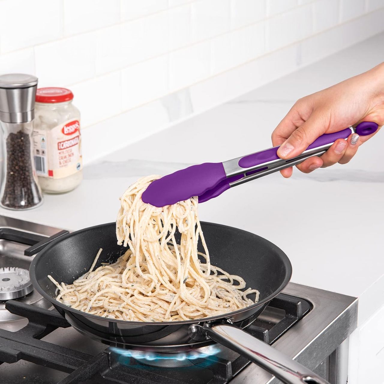 Pince à barbecue - SiliconeBBQGrilling™ - Violet