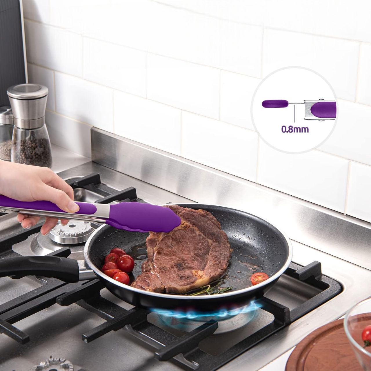Pince à barbecue - SiliconeBBQGrilling™ - Violet