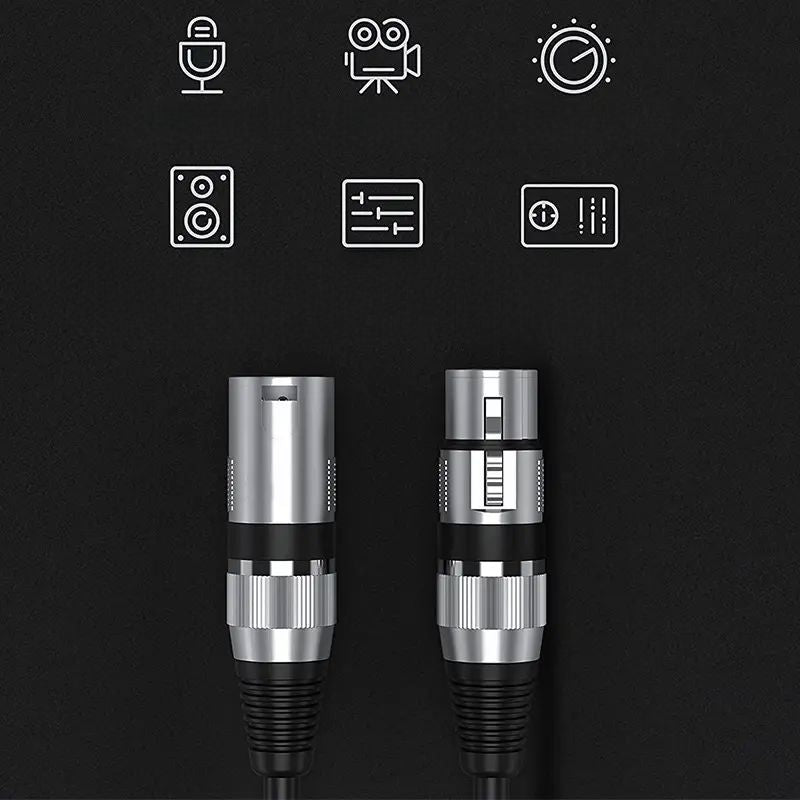 Cable XLR Male Femelle - MicrophoneExtensionCable™ - Noir