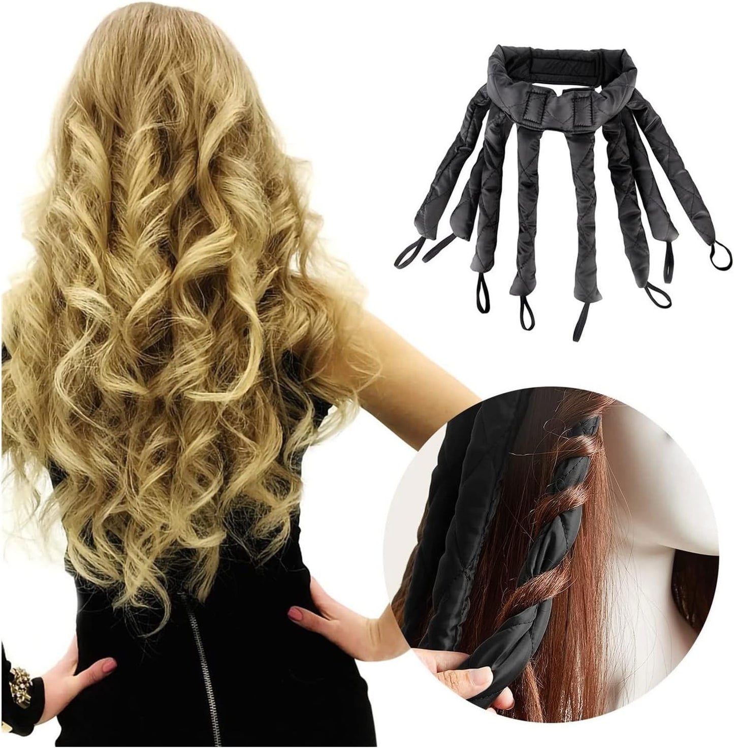 Rouleau à cheveux - HeatlessHairCurler™ - Noir