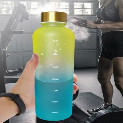 Gourde de sport - BottleTimeMarker™ - Jaune&Bleu