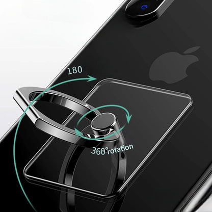 Support de Téléphone - TransparentCellPhoneRing™ - Rectangle Noir