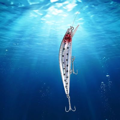 Leurre de peche - FishingLureBait™ - Blanc & Rouge