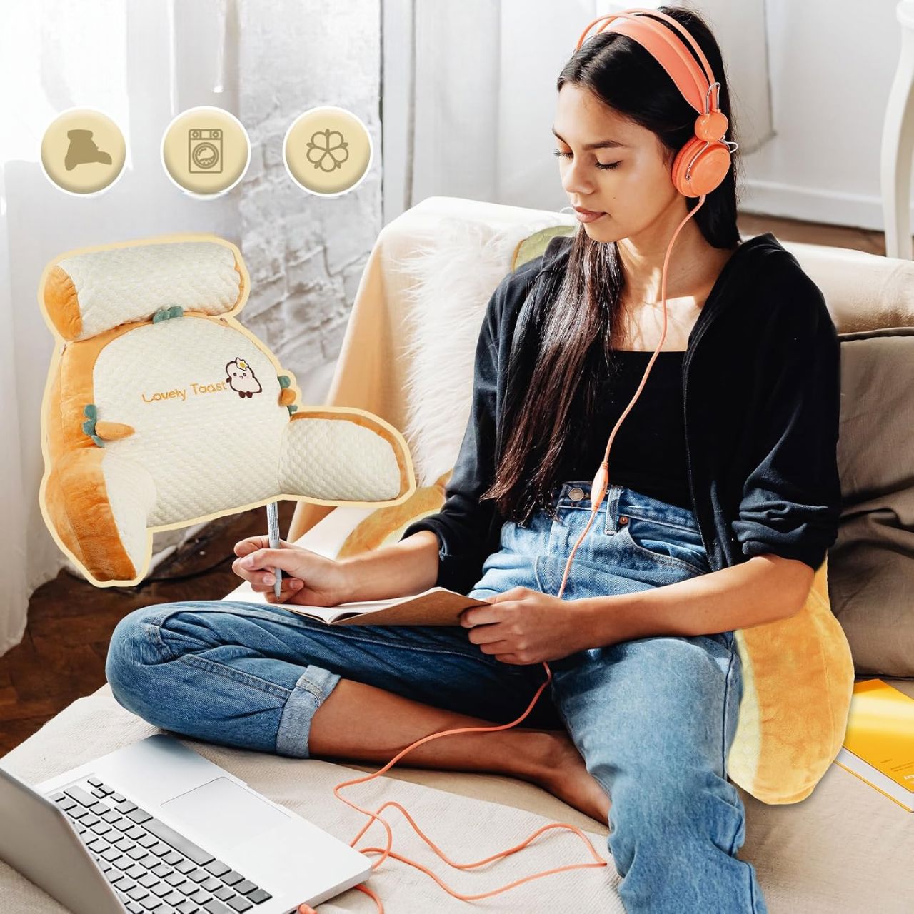 Oreiller de lecture - SoftWaistPillow™ - Toast