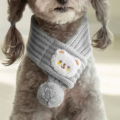 Écharpe chien - DogKnittedScarf™ - Gris