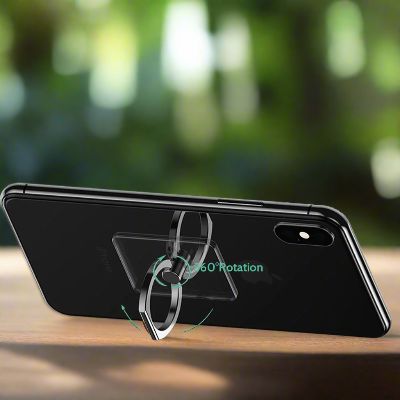 Support de Téléphone - TransparentCellPhoneRing™ - Rectangle Noir