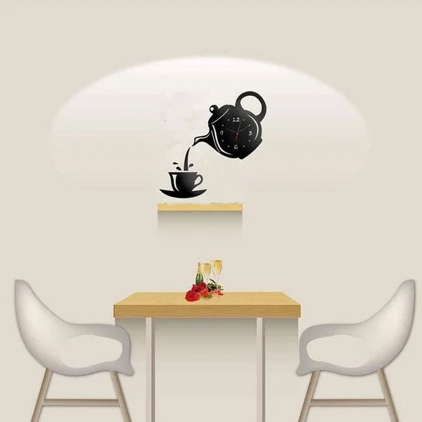 CupTeapotWallClock™- Noir