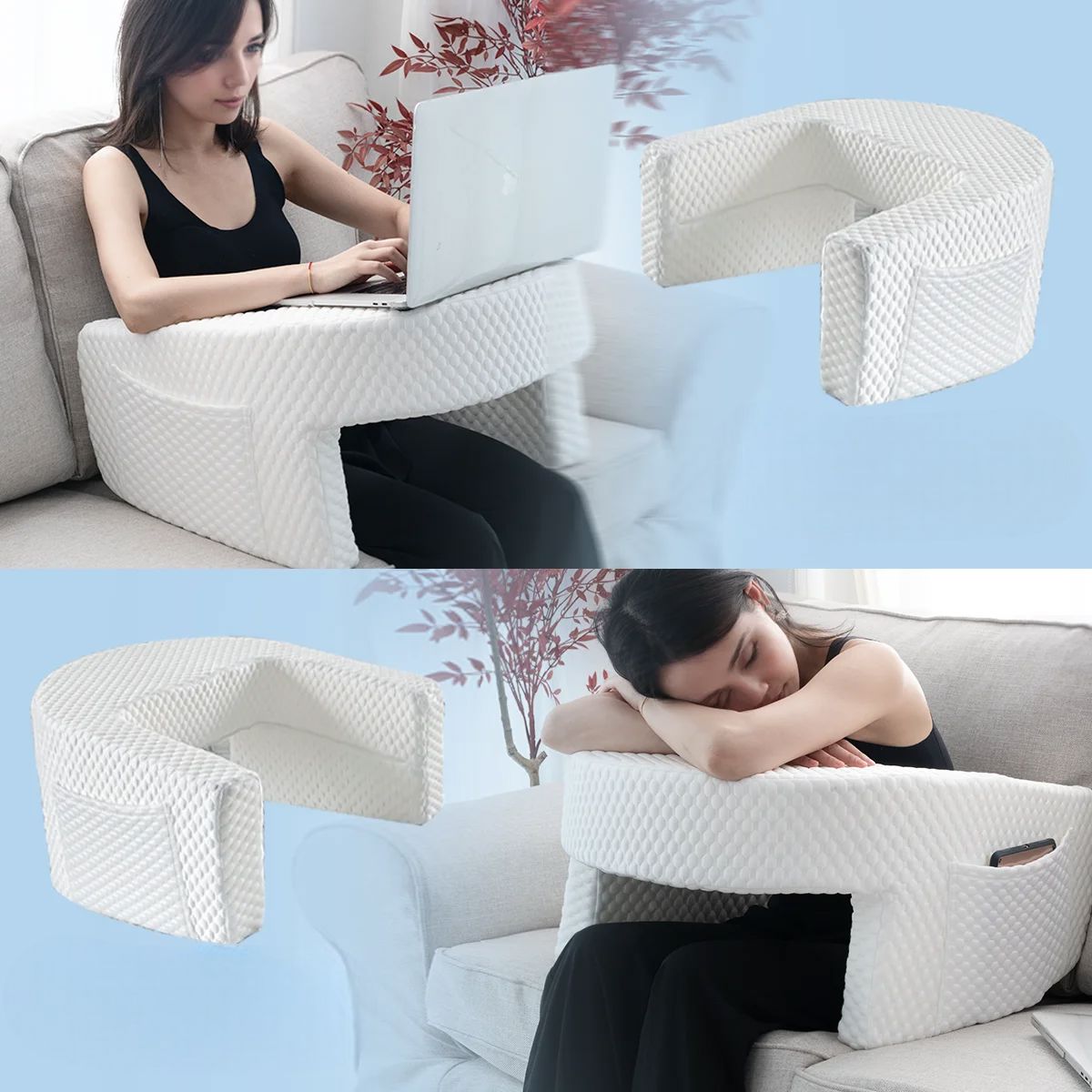 Coussin de lecture - ArmRestPillow™ - Blanc