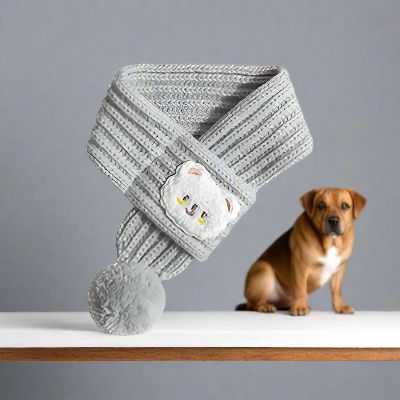 Écharpe chien - DogKnittedScarf™ - Gris