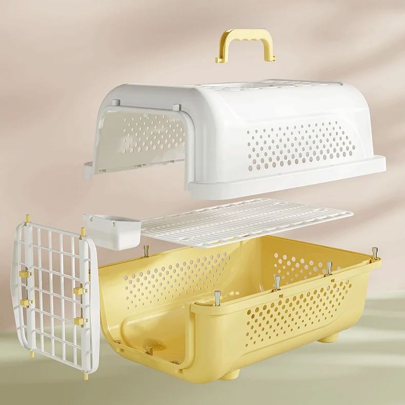 Cage de Transport Pour Chat - PetFlightCase™- Jaune