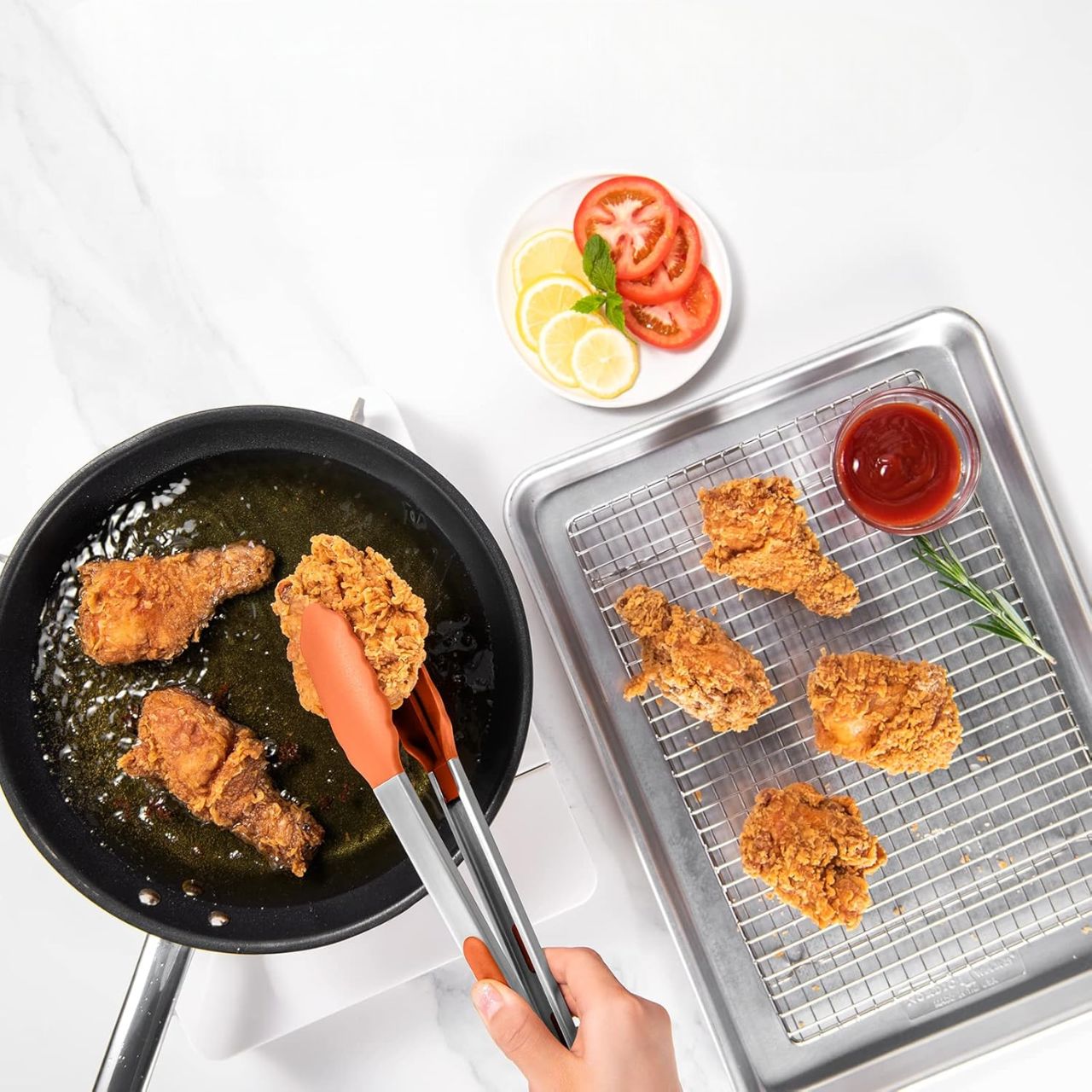 Pince à barbecue - SiliconeBBQGrilling™ - Orange