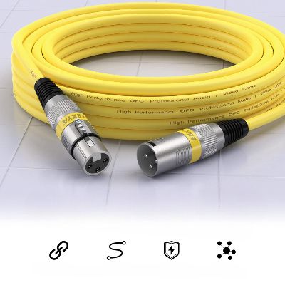Cable XLR Male Femelle - MicrophoneExtensionCable™ - Jaune